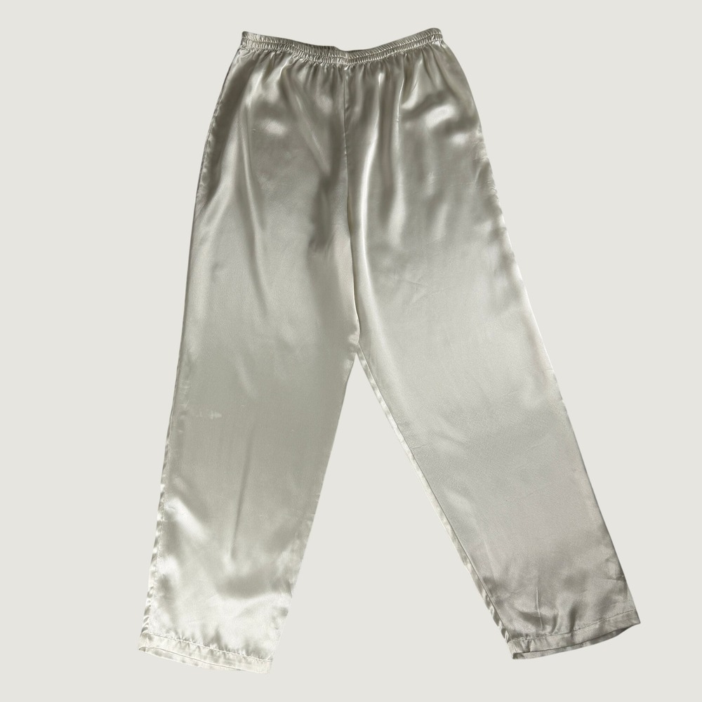 Vintage Victoria's Secret Satin Lounge Pants Ivory Cream Small